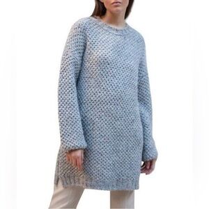 Aggél grey textured sweater pullover tunic Small Gold Edition knit Alpaca wool